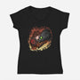 My Dragon Friend-Womens-V-Neck-Tee-nickzzarto