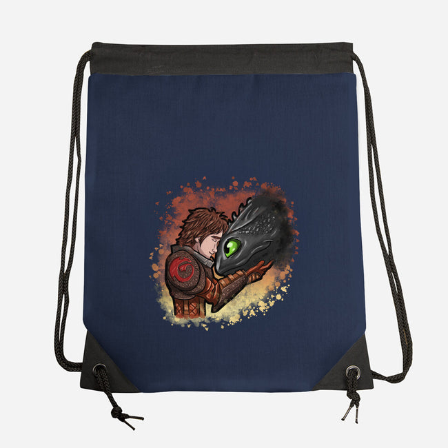 My Dragon Friend-None-Drawstring-Bag-nickzzarto