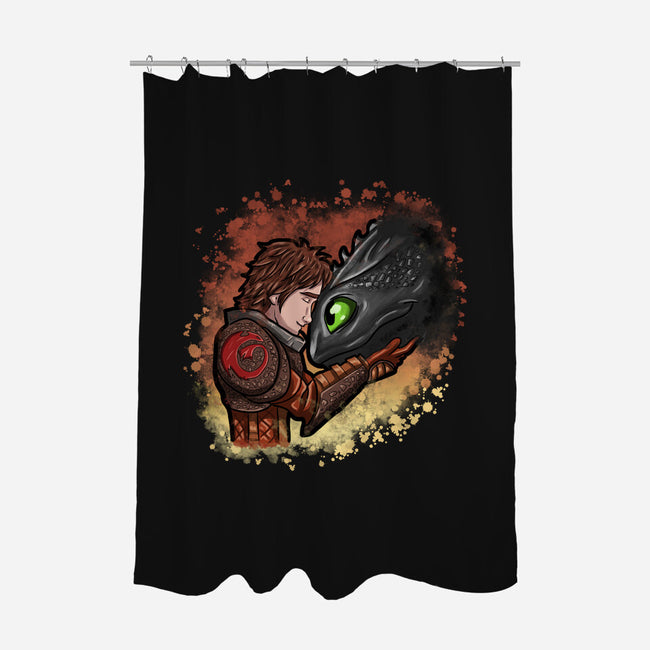 My Dragon Friend-None-Polyester-Shower Curtain-nickzzarto