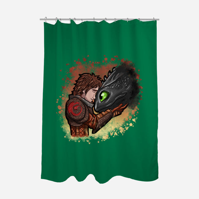 My Dragon Friend-None-Polyester-Shower Curtain-nickzzarto
