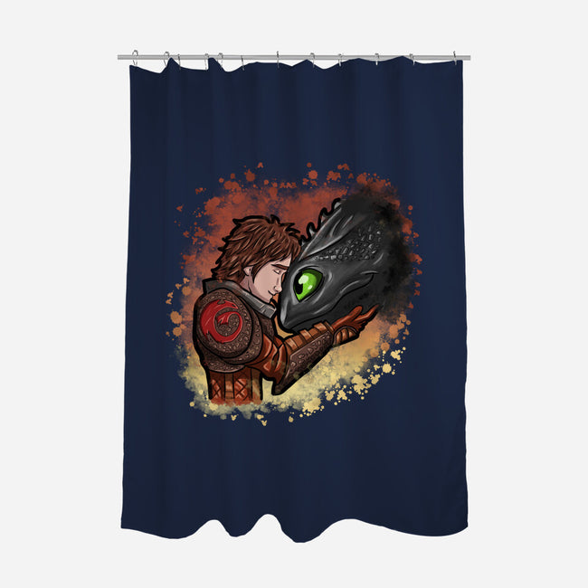 My Dragon Friend-None-Polyester-Shower Curtain-nickzzarto