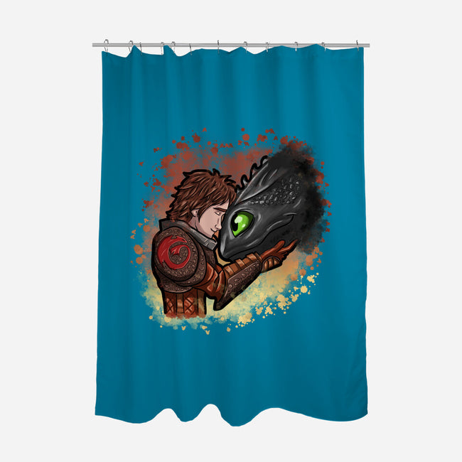 My Dragon Friend-None-Polyester-Shower Curtain-nickzzarto