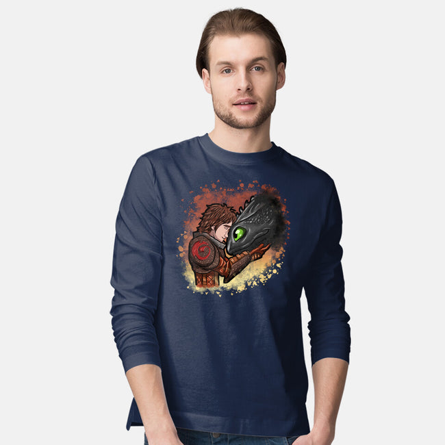 My Dragon Friend-Mens-Long Sleeved-Tee-nickzzarto