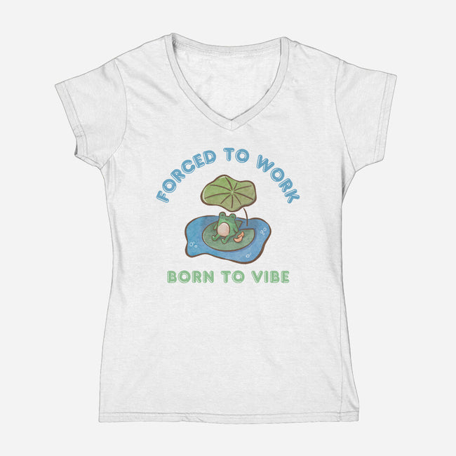 Born To Vibe-Womens-V-Neck-Tee-Roots And Shade