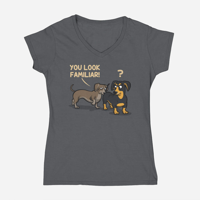 You Look Familiar-Womens-V-Neck-Tee-zascanauta