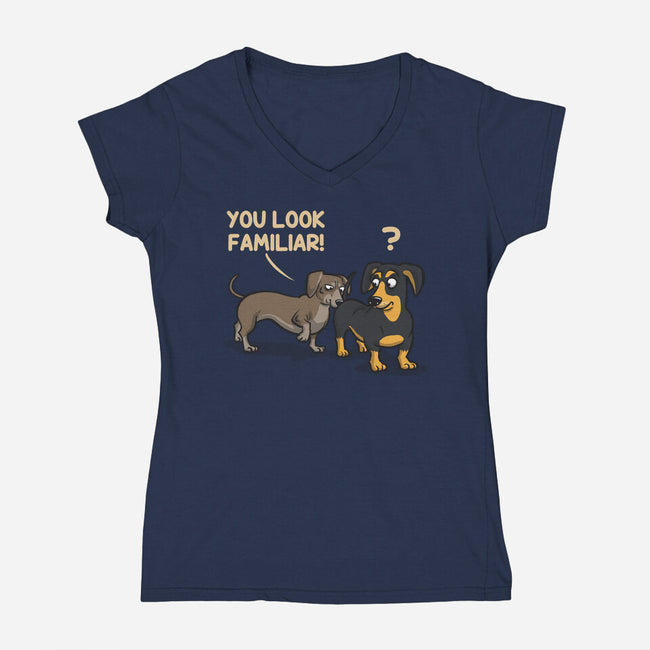 You Look Familiar-Womens-V-Neck-Tee-zascanauta