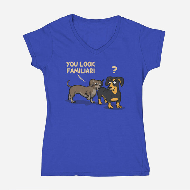You Look Familiar-Womens-V-Neck-Tee-zascanauta