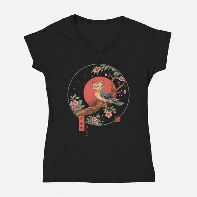 Whiskers In The Wind-Womens-V-Neck-Tee-vp021