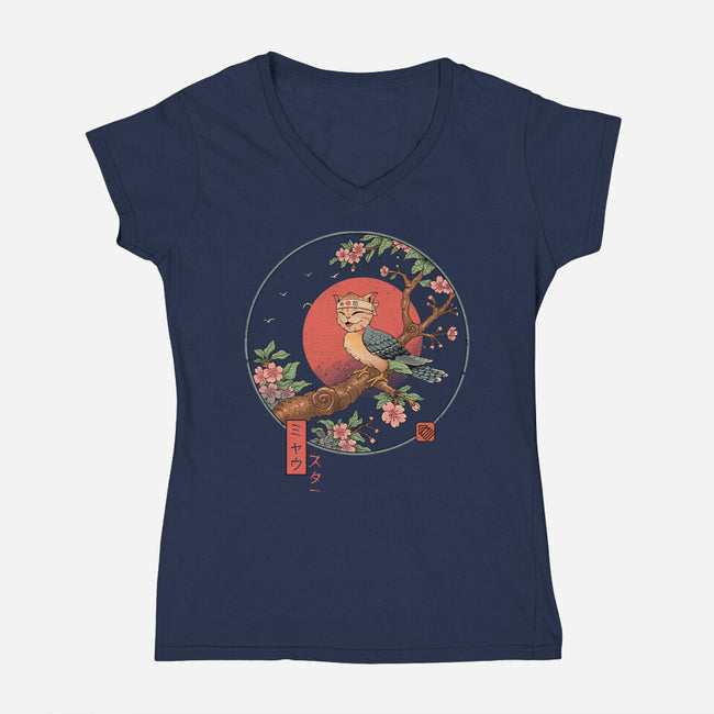 Whiskers In The Wind-Womens-V-Neck-Tee-vp021
