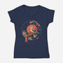 Whiskers In The Wind-Womens-V-Neck-Tee-vp021