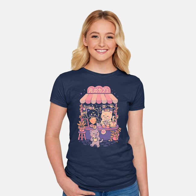 Moon Cafe-Womens-Fitted-Tee-eduely