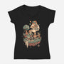 Chrono Island-Womens-V-Neck-Tee-eduely