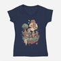 Chrono Island-Womens-V-Neck-Tee-eduely