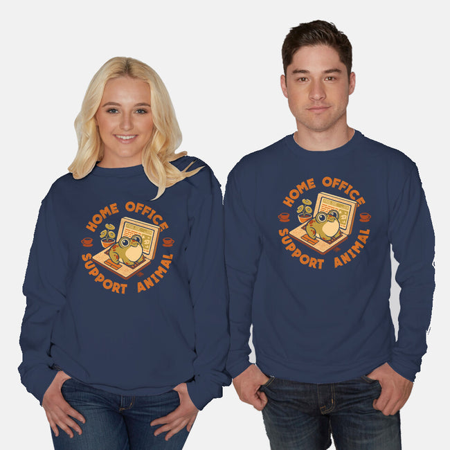 Home Office Support Animal Frog-Unisex-Crew Neck-Sweatshirt-worlddominationforcats