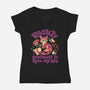 Reality Ruins My Life-Womens-V-Neck-Tee-worlddominationforcats