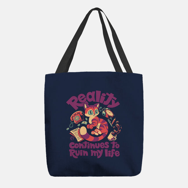 Reality Ruins My Life-None-Basic Tote-Bag-worlddominationforcats