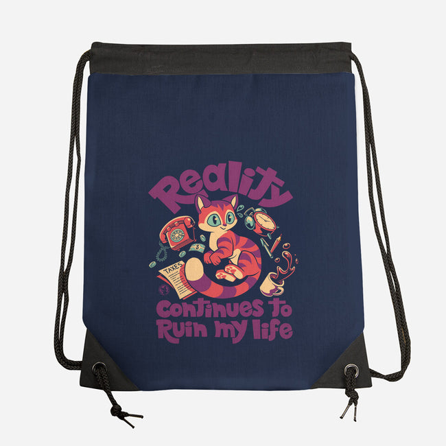 Reality Ruins My Life-None-Drawstring-Bag-worlddominationforcats