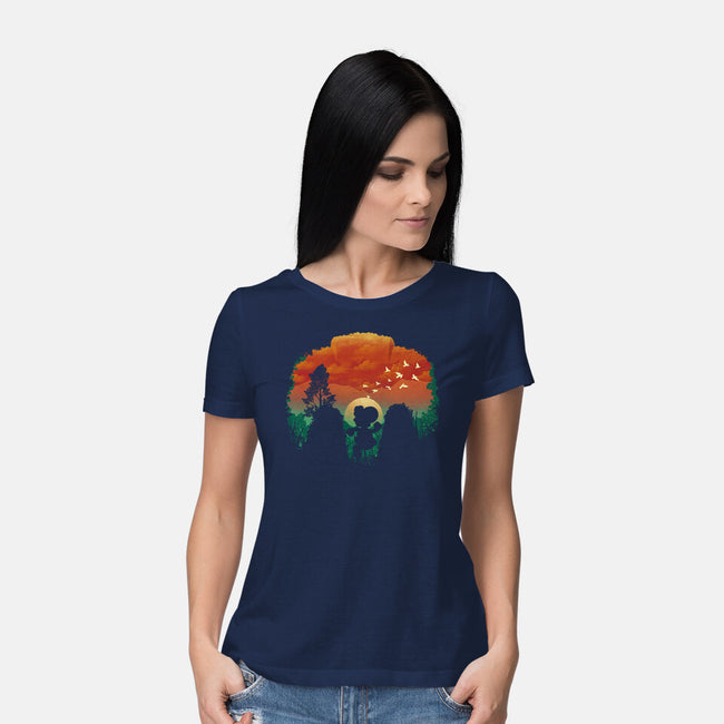 Dinosaur Game-Womens-Basic-Tee-dandingeroz