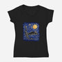 Dragon Starry Night-Womens-V-Neck-Tee-nickzzarto