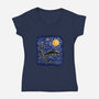 Dragon Starry Night-Womens-V-Neck-Tee-nickzzarto