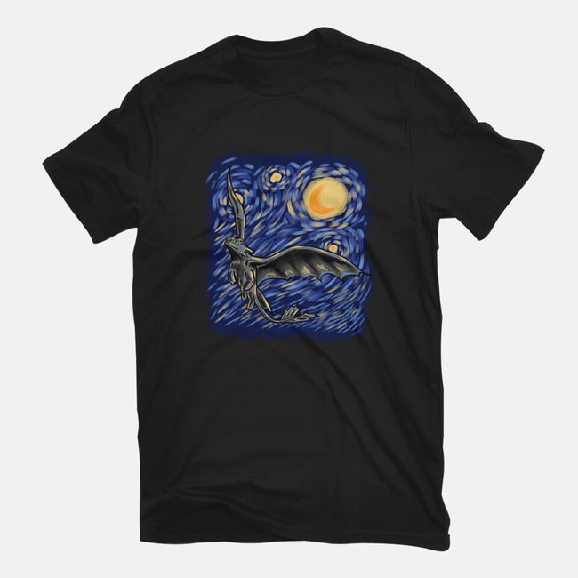 Dragon Starry Night-Womens-Fitted-Tee-nickzzarto