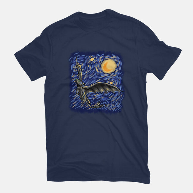 Dragon Starry Night-Womens-Fitted-Tee-nickzzarto