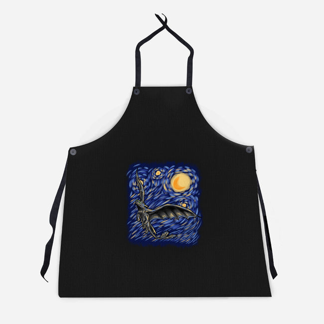 Dragon Starry Night-Unisex-Kitchen-Apron-nickzzarto