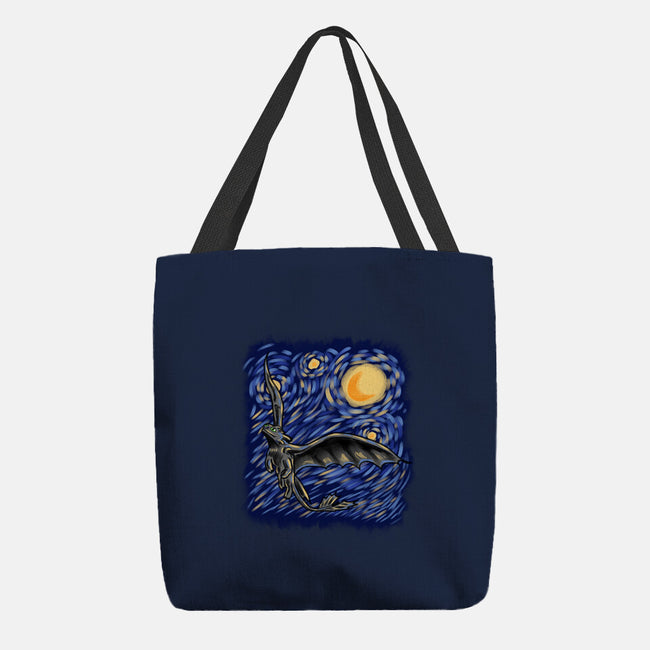 Dragon Starry Night-None-Basic Tote-Bag-nickzzarto