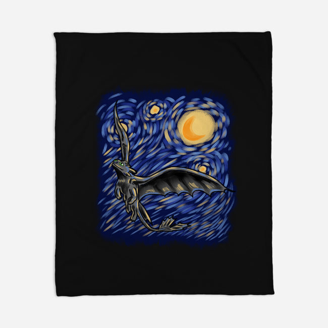 Dragon Starry Night-None-Fleece-Blanket-nickzzarto