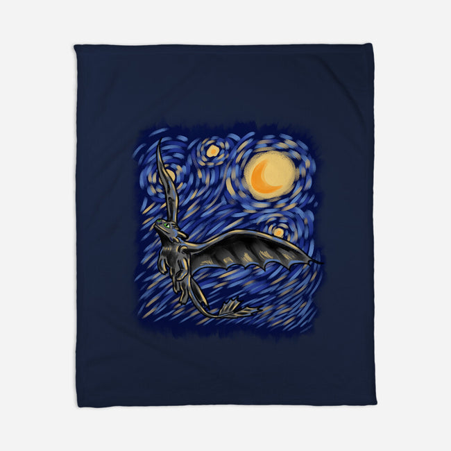 Dragon Starry Night-None-Fleece-Blanket-nickzzarto