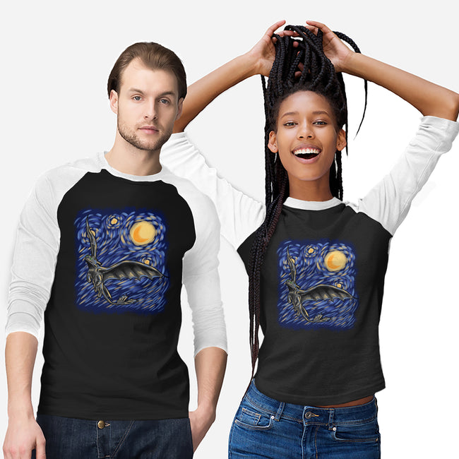 Dragon Starry Night-Unisex-Baseball-Tee-nickzzarto