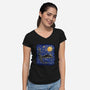 Dragon Starry Night-Womens-V-Neck-Tee-nickzzarto