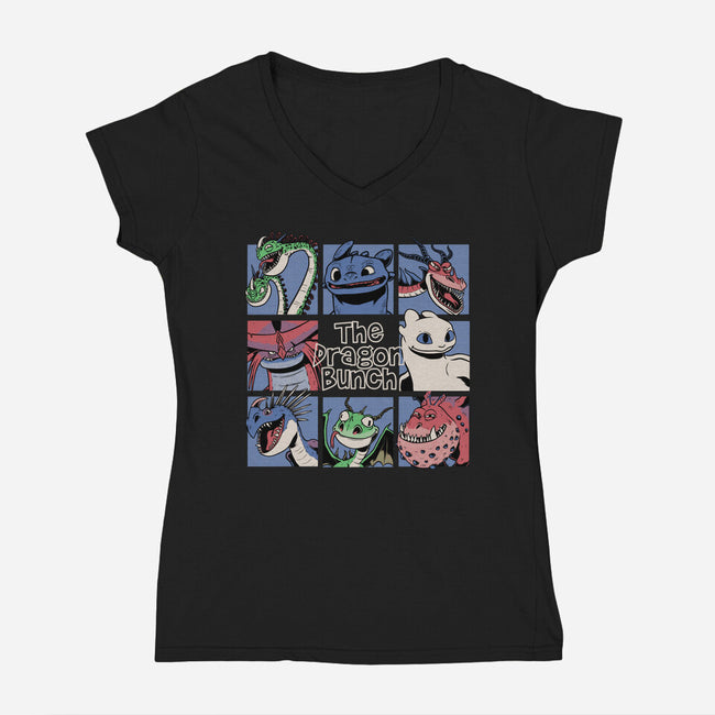 The Dragon Bunch Show-Womens-V-Neck-Tee-Studio Mootant