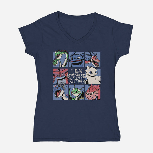 The Dragon Bunch Show-Womens-V-Neck-Tee-Studio Mootant