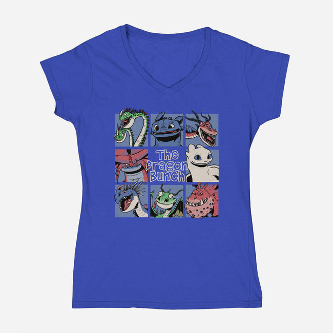 The Dragon Bunch Show-Womens-V-Neck-Tee-Studio Mootant