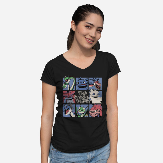 The Dragon Bunch Show-Womens-V-Neck-Tee-Studio Mootant