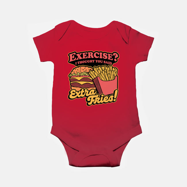 Burger Fries Exercise-Baby-Basic-Onesie-Studio Mootant