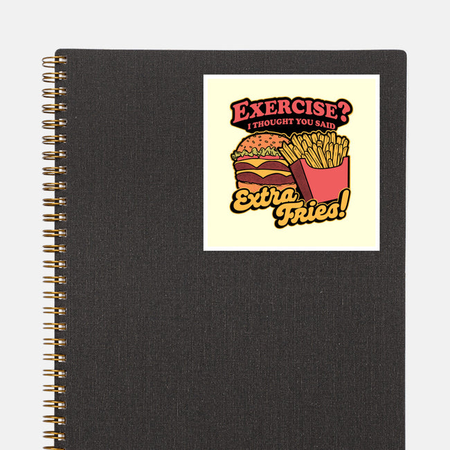 Burger Fries Exercise-None-Glossy-Sticker-Studio Mootant