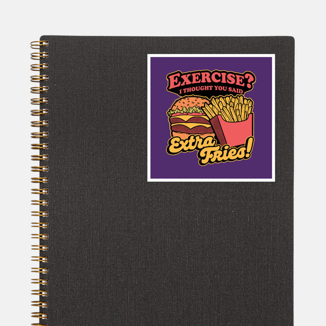 Burger Fries Exercise-None-Glossy-Sticker-Studio Mootant