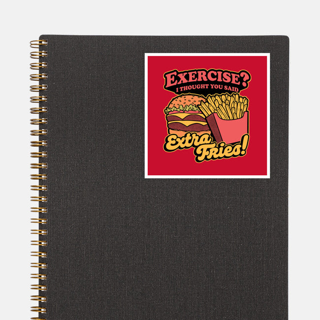 Burger Fries Exercise-None-Glossy-Sticker-Studio Mootant
