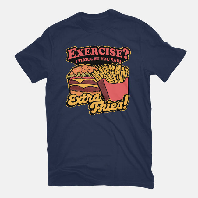 Burger Fries Exercise-Womens-Basic-Tee-Studio Mootant