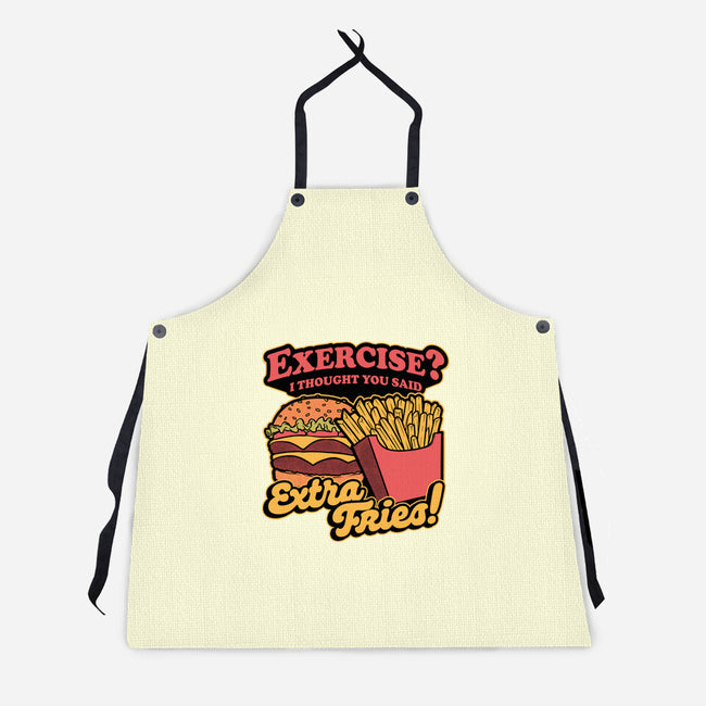 Burger Fries Exercise-Unisex-Kitchen-Apron-Studio Mootant