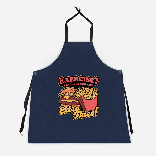 Burger Fries Exercise-Unisex-Kitchen-Apron-Studio Mootant