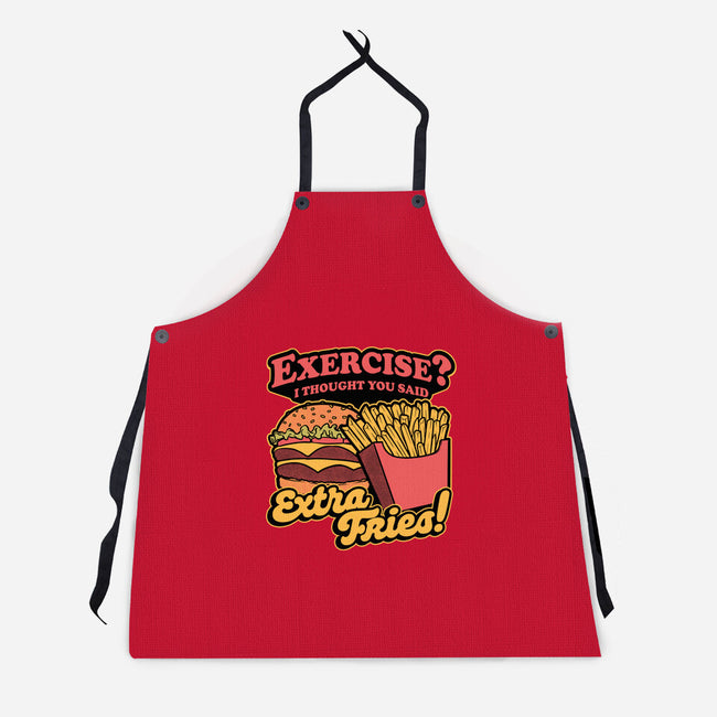 Burger Fries Exercise-Unisex-Kitchen-Apron-Studio Mootant