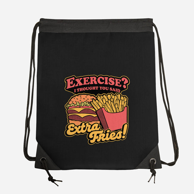 Burger Fries Exercise-None-Drawstring-Bag-Studio Mootant