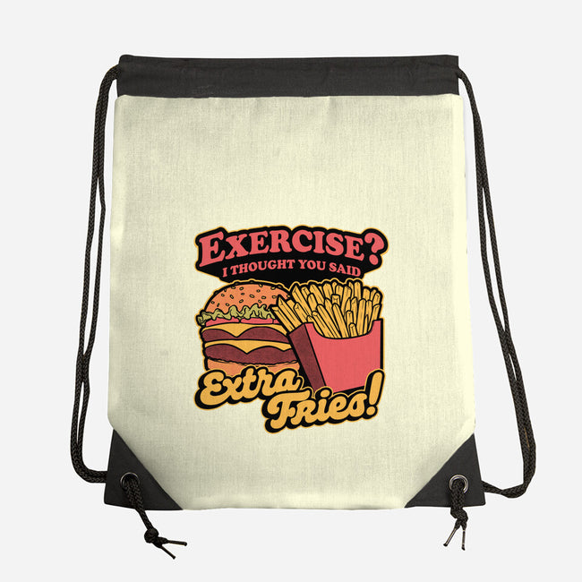 Burger Fries Exercise-None-Drawstring-Bag-Studio Mootant