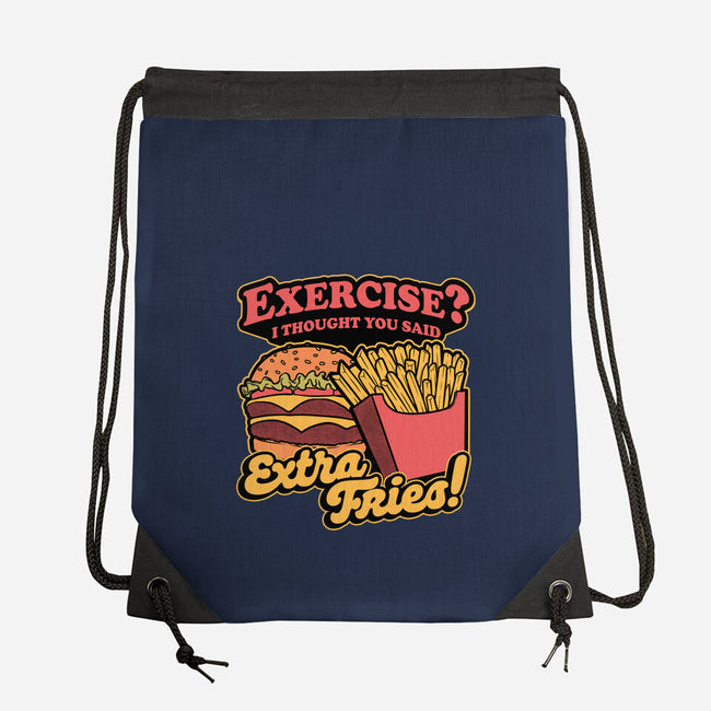 Burger Fries Exercise-None-Drawstring-Bag-Studio Mootant