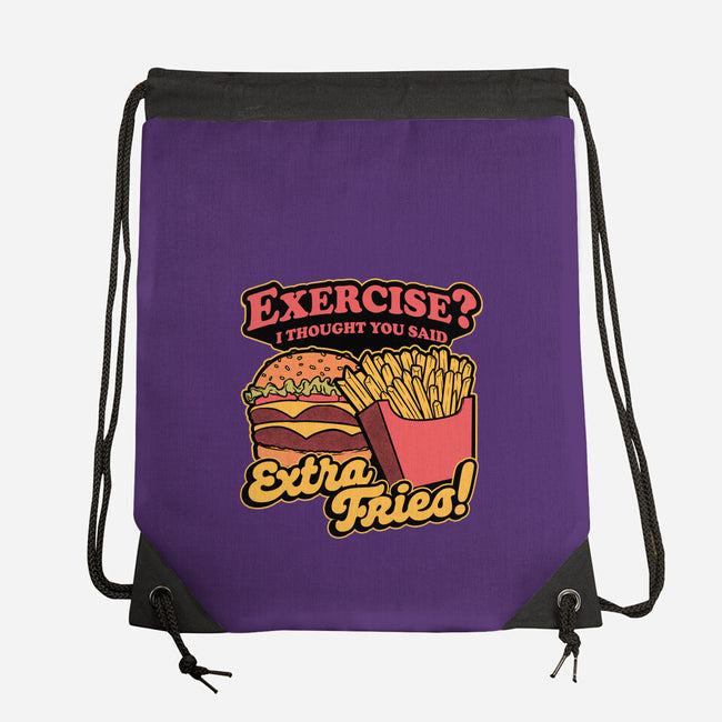 Burger Fries Exercise-None-Drawstring-Bag-Studio Mootant