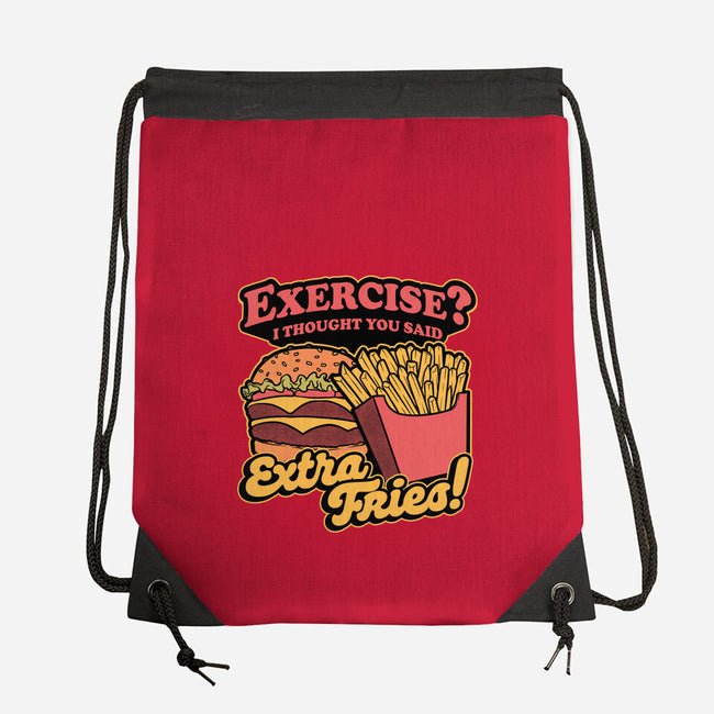 Burger Fries Exercise-None-Drawstring-Bag-Studio Mootant