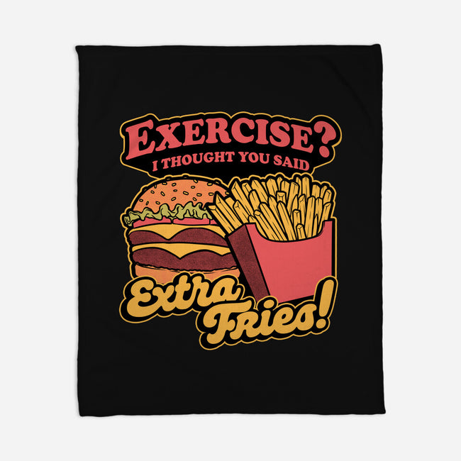 Burger Fries Exercise-None-Fleece-Blanket-Studio Mootant